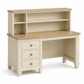 Landhaus-Schreibtisch mit Regalaufsatz, 3 Schubladen, 120 x 60 x 110 cm, Cremefarben/Naturholz