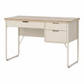 Schreibtisch 120 x 60 x 75 cm in Cremeweiß/Beige mit 3 Schubladen
