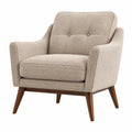 Retro-Sessel 82 × 85 × 92 cm, Beige mit braunen Holzfüßen
